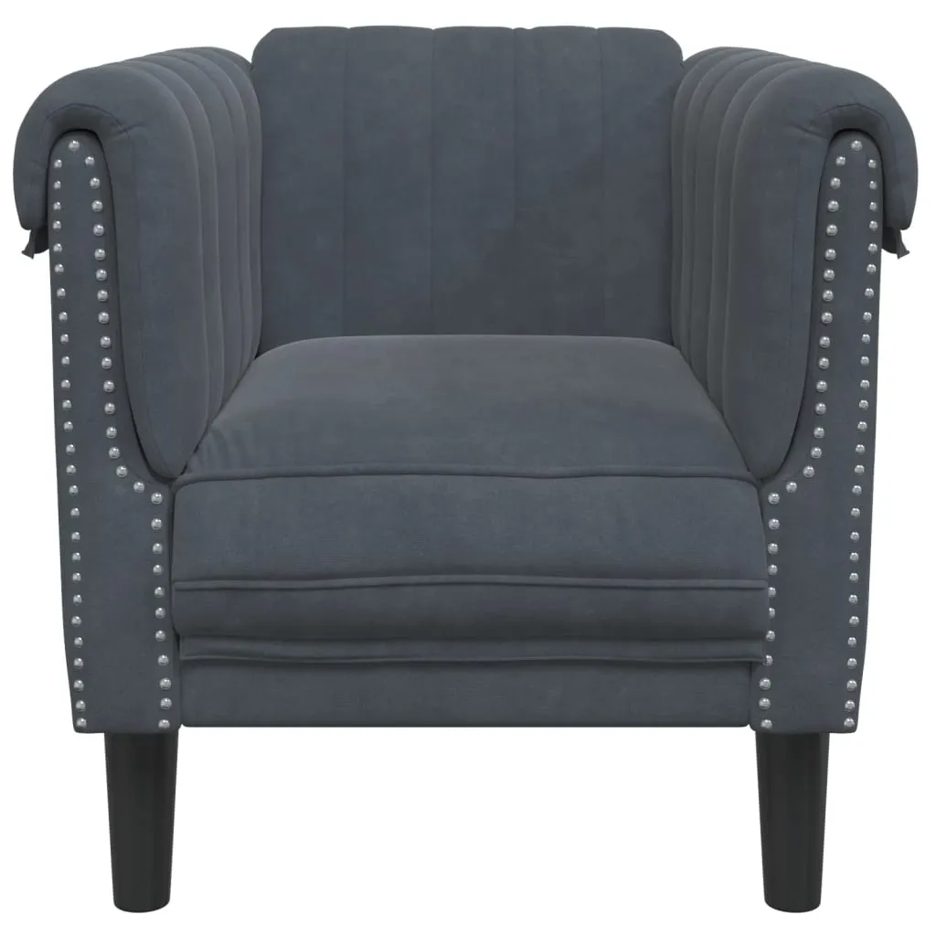 Sofa Chair Dark Gray Velvet