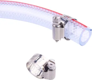 Soft Braided PVC Tubing - 1/2" x 3/4" OD High Pressure Clear Flexible PVC Tube Reinforced Vinyl Hose for Water, Oil with 2pcs Hose Clamps (25Ft)