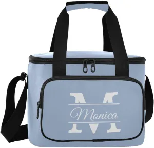 Solid Color Custom Soft Cooler Bag with Zipper Personalized Insulated Portable Camping Cooler for Travel Beach Work Lunch Box for Women Men