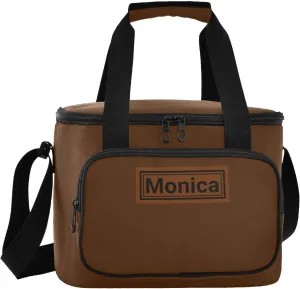Solid Color Custom Soft Cooler Bag with Zipper Personalized Insulated Portable Cooler for Camping Work Beach Travel Lunchbox for Women Men