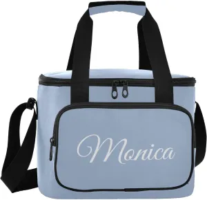 Solid Color Custom Soft Cooler Bag with Zipper Personalized Portable Insulated Cooler for Camping Beach Travel Work Lunch Bag for Men Women
