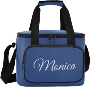 Solid Color Custom Soft Cooler Bag with Zipper Personalized Portable Insulated Cooler for Camping Beach Travel Work Lunch Bag for Men Women