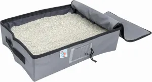 SportPet Designs Portable Travel Litter Box, Large Litter Box - Gray