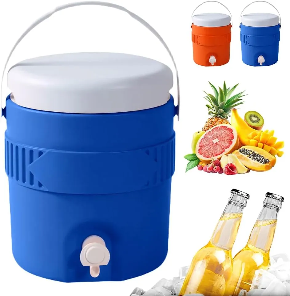 Sports Drink Dispenser, 3.8L Gallon Portable Sports Cooler Water Beverage Dispenser, Insulated Cooler Dispenser For Outdoor Activities Fishing Camping (Blue)
