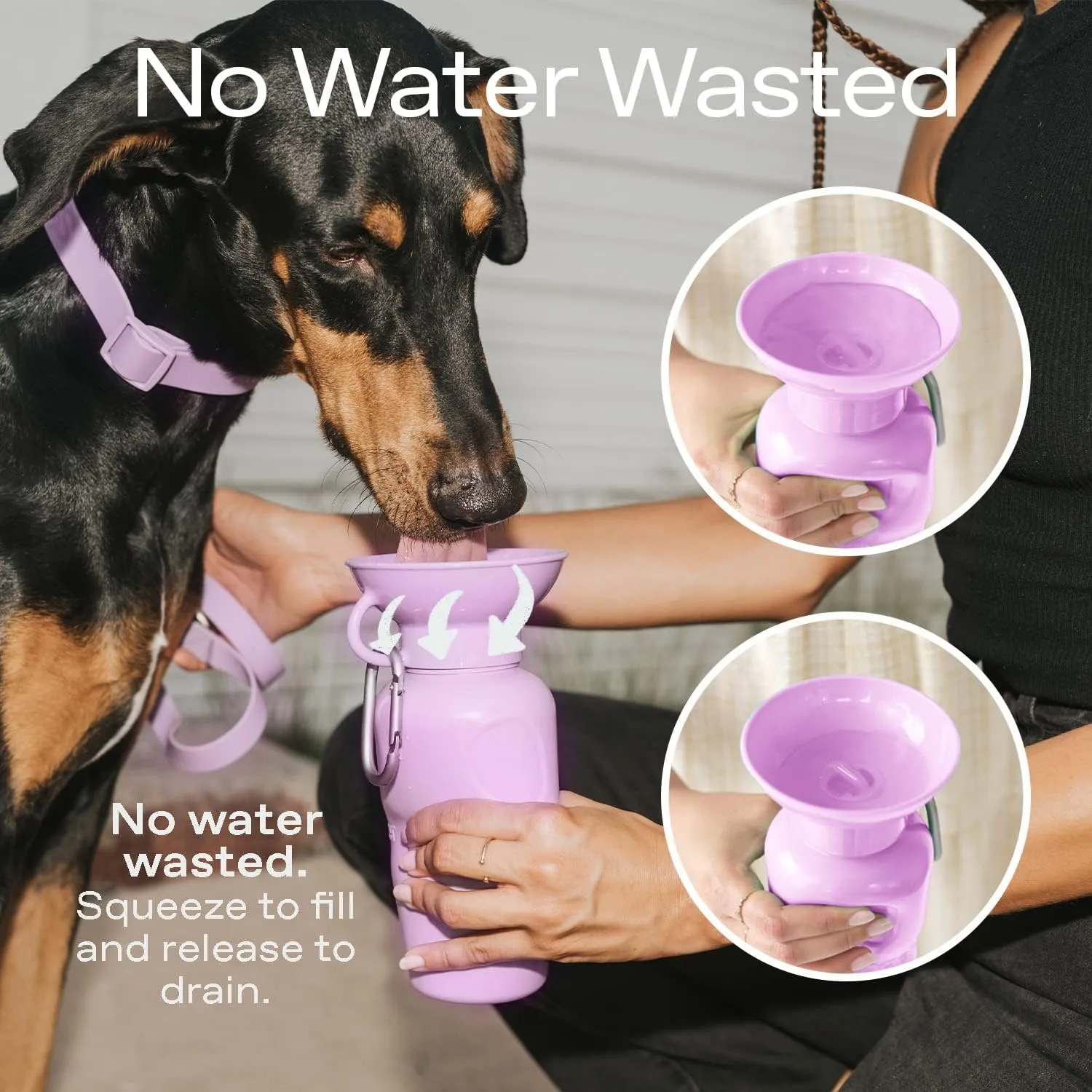 Springer Dog Water Bottle | Portable Travel Water Bottle Dispenser for Dogs | Dog Gift Seen on Oprah's Favorite Things, Shark Tank | Leak-Proof Bottles Fill Bowl with Water | BPA-Free 44oz Sky Blue