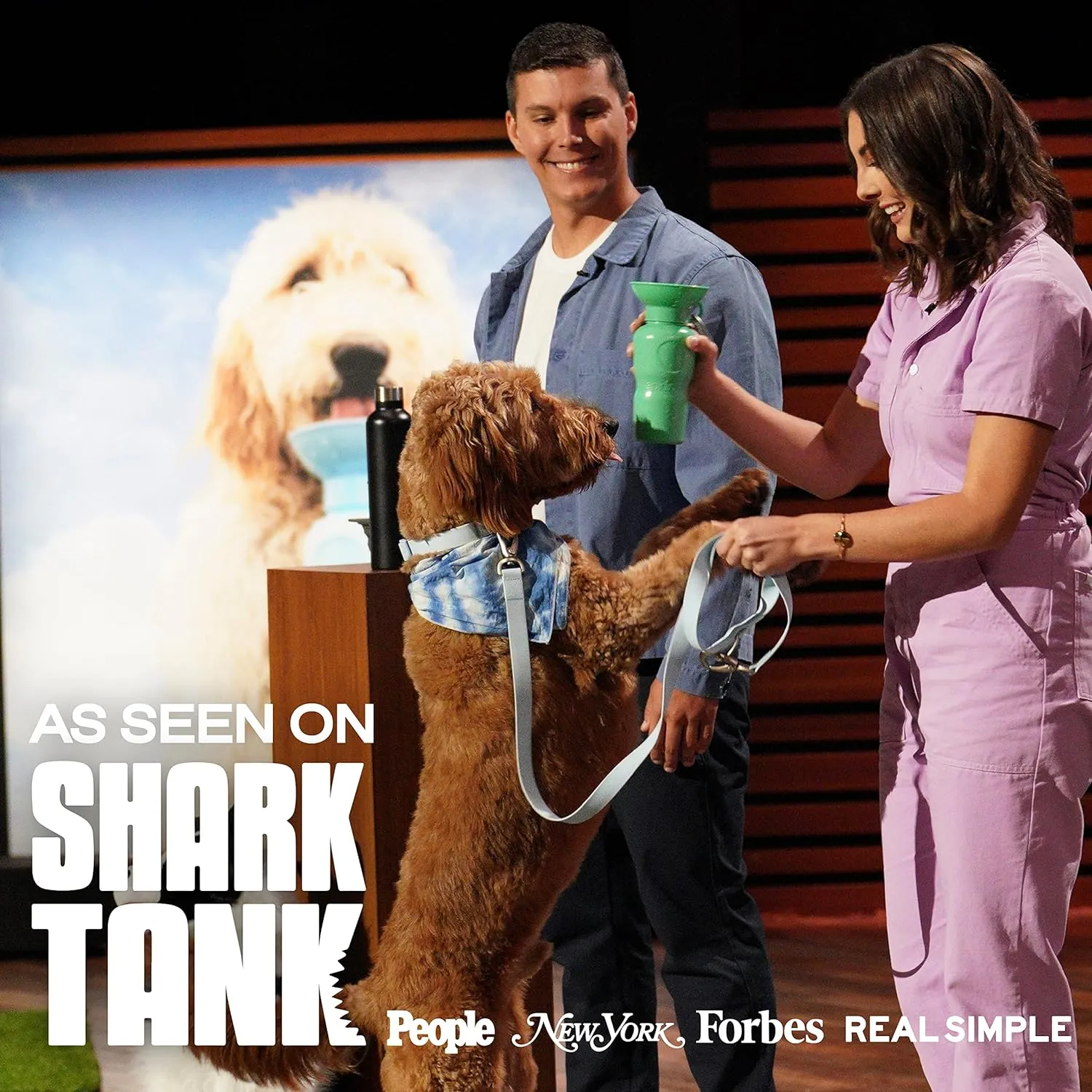 Springer Dog Water Bottle | Portable Travel Water Bottle Dispenser for Dogs | Dog Gift Seen on Oprah's Favorite Things, Shark Tank | Leak-Proof Bottles Fill Bowl with Water | BPA-Free 44oz Sky Blue