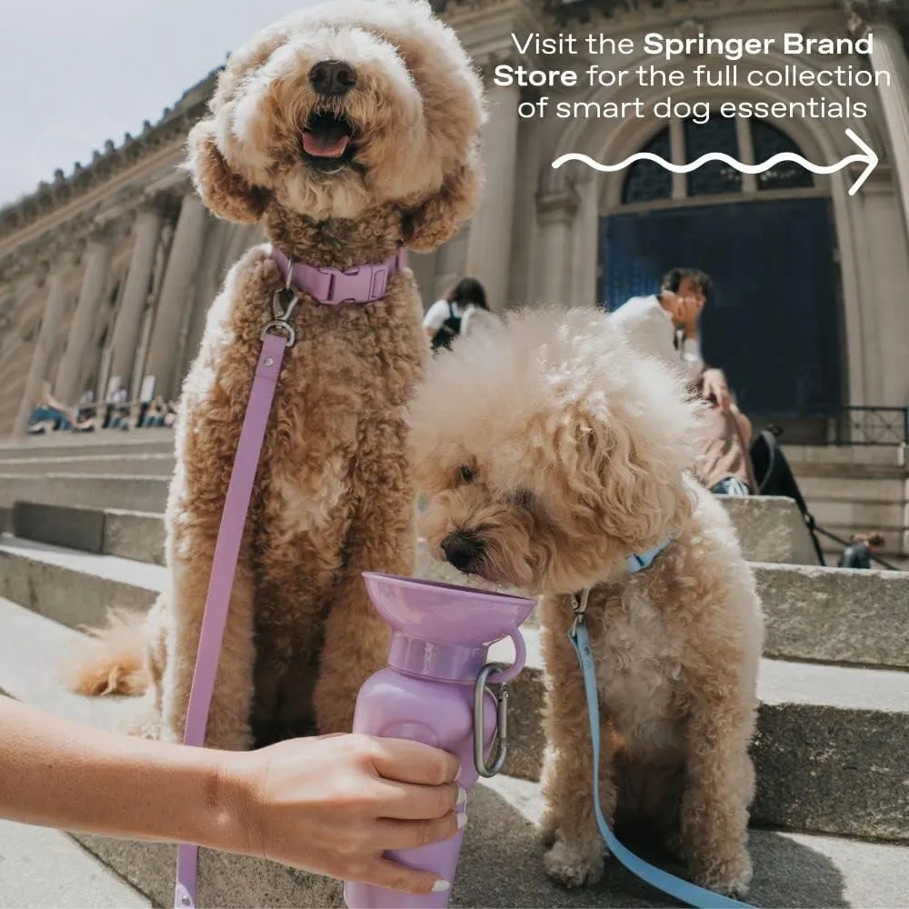 Springer Dog Water Bottle | Portable Travel Water Bottle Dispenser for Dogs | Dog Gift Seen on Oprah's Favorite Things, Shark Tank | Leak-Proof Bottles Fill Bowl with Water | BPA-Free 44oz Sky Blue
