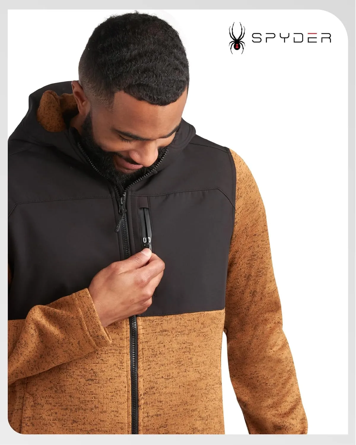 Spyder Mens Fleece Jacket - Insulated Full Zip Sweater Jackets for Men - Hiking Outdoor Performance Mens Lightweight Jackets