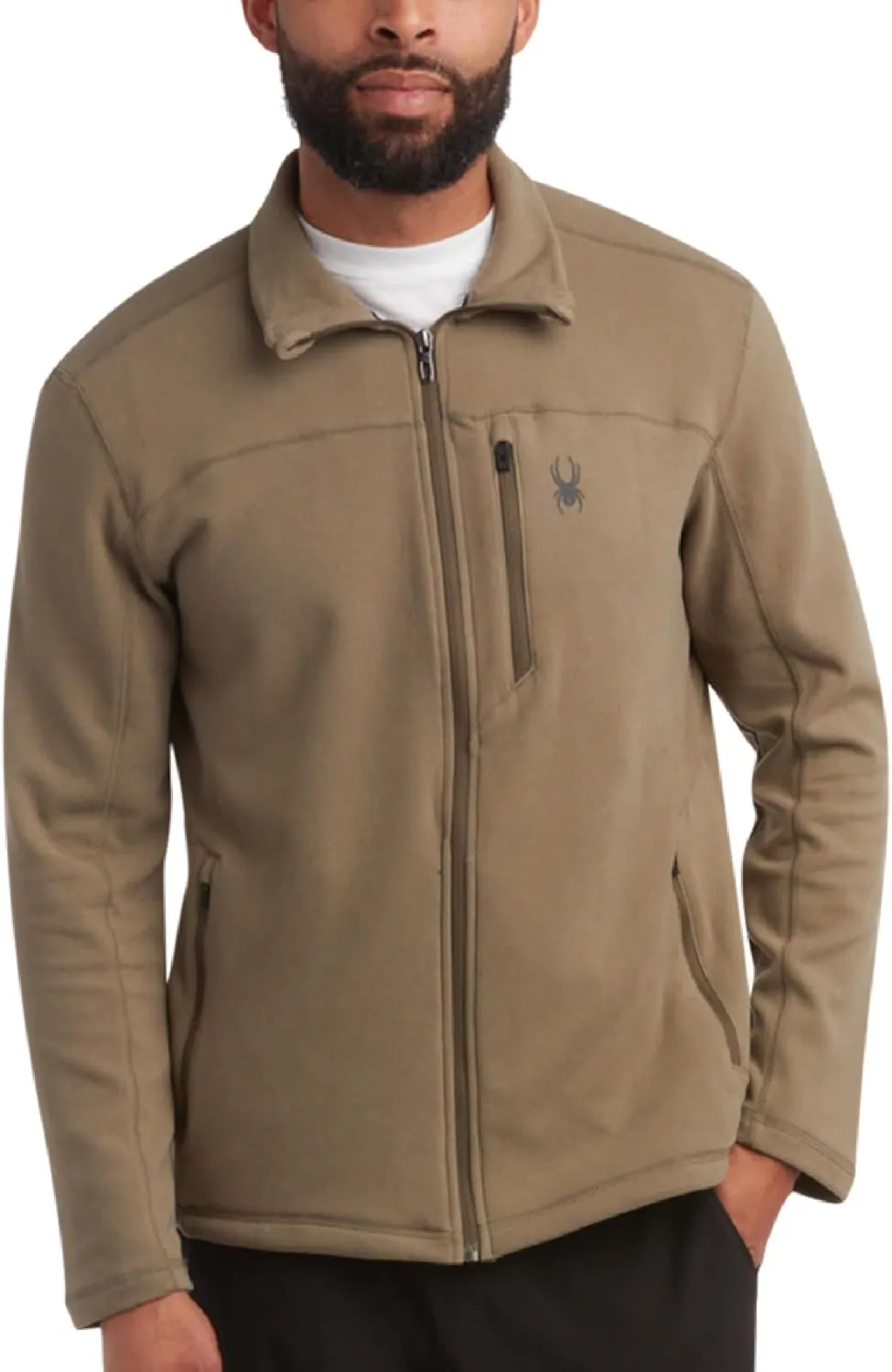 Spyder Mens Jacket - Polar Fleece Insulated Suede Light Jackets for Men - Lightweight Athletic Zip Up Jacket (Sizes: S-XL)