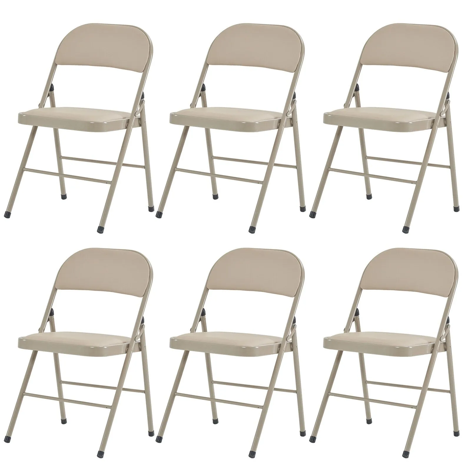 Stackable Folding Chairs Set of 6 for Office Party or Conference Use - 15.7" L x 17.7" W x 30.3" H