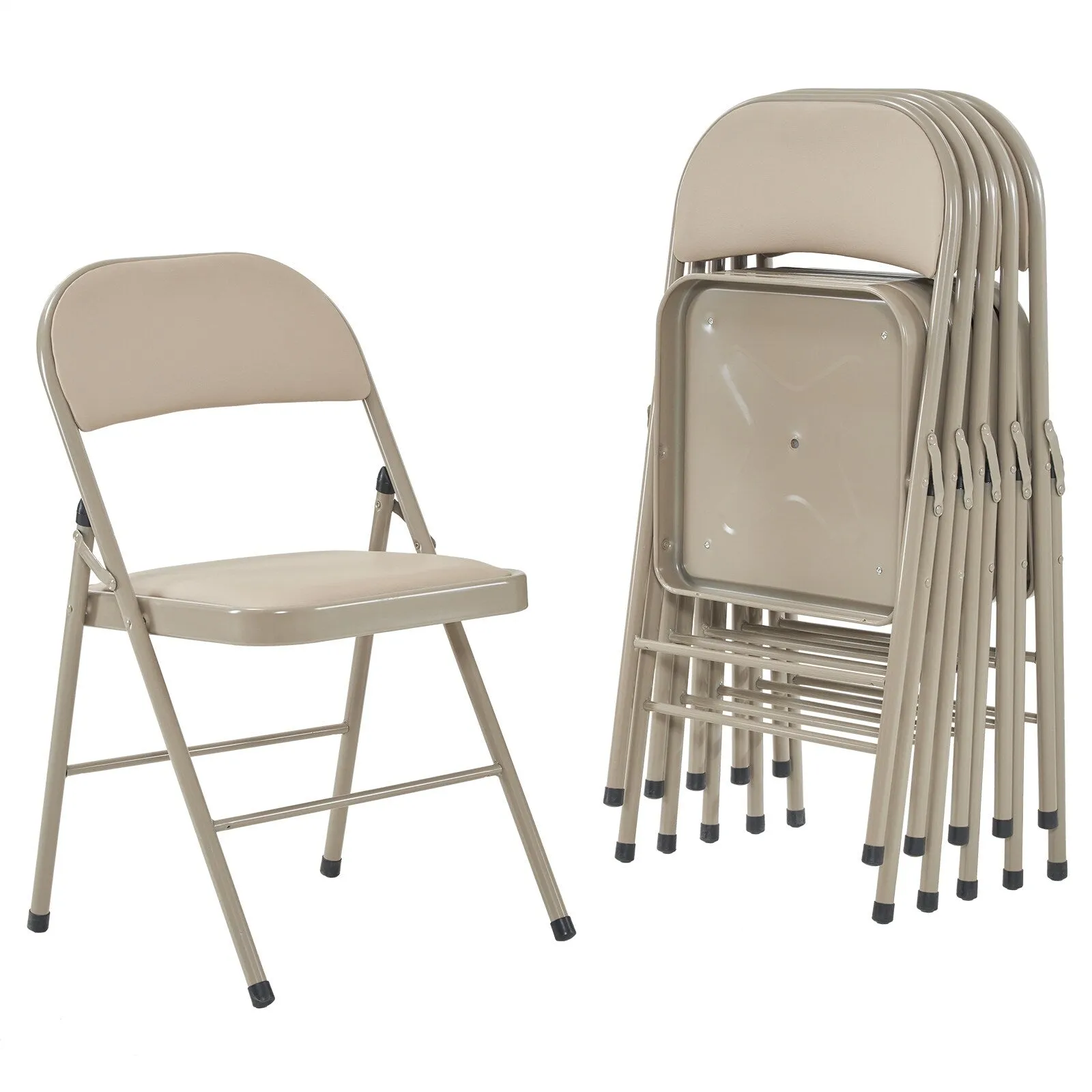 Stackable Folding Chairs Set of 6 for Office Party or Conference Use - 15.7" L x 17.7" W x 30.3" H