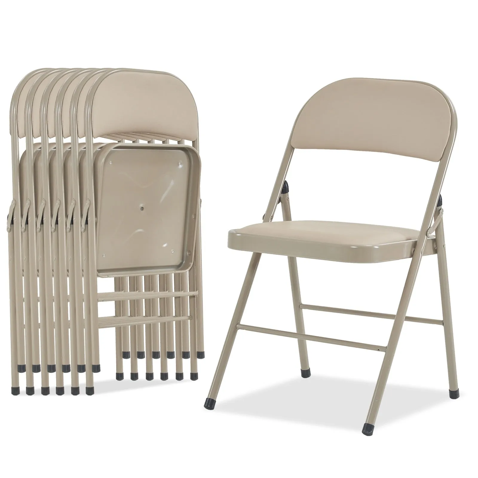 Stackable Folding Chairs Set of 6 for Office Party or Conference Use - 15.7" L x 17.7" W x 30.3" H