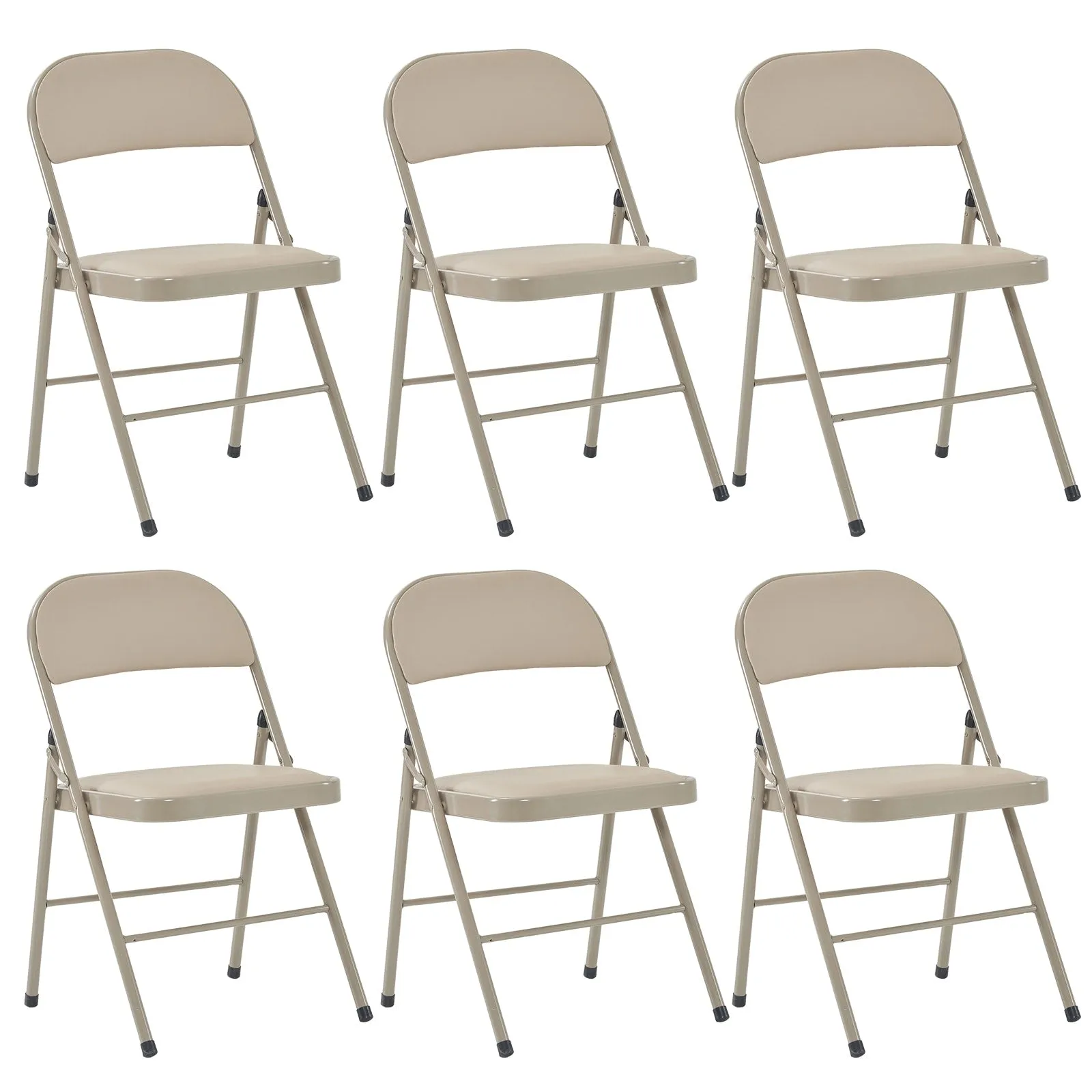 Stackable Folding Chairs Set of 6 for Office Party or Conference Use - 15.7" L x 17.7" W x 30.3" H