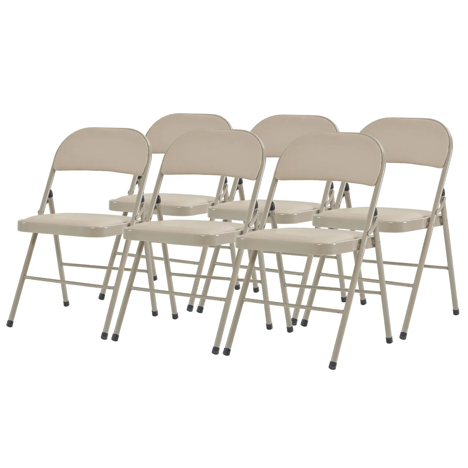 Stackable Folding Chairs Set of 6 for Office Party or Conference Use - 15.7" L x 17.7" W x 30.3" H