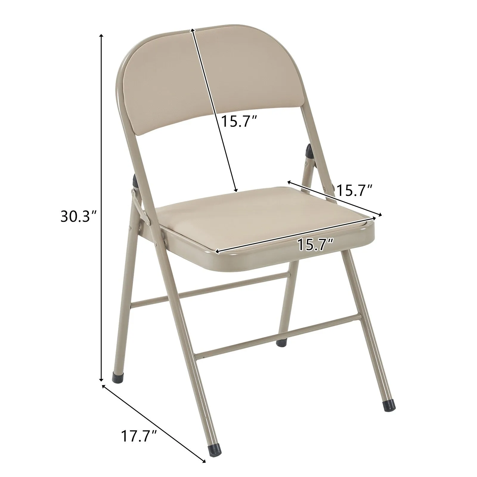 Stackable Folding Chairs Set of 6 for Office Party or Conference Use - 15.7" L x 17.7" W x 30.3" H