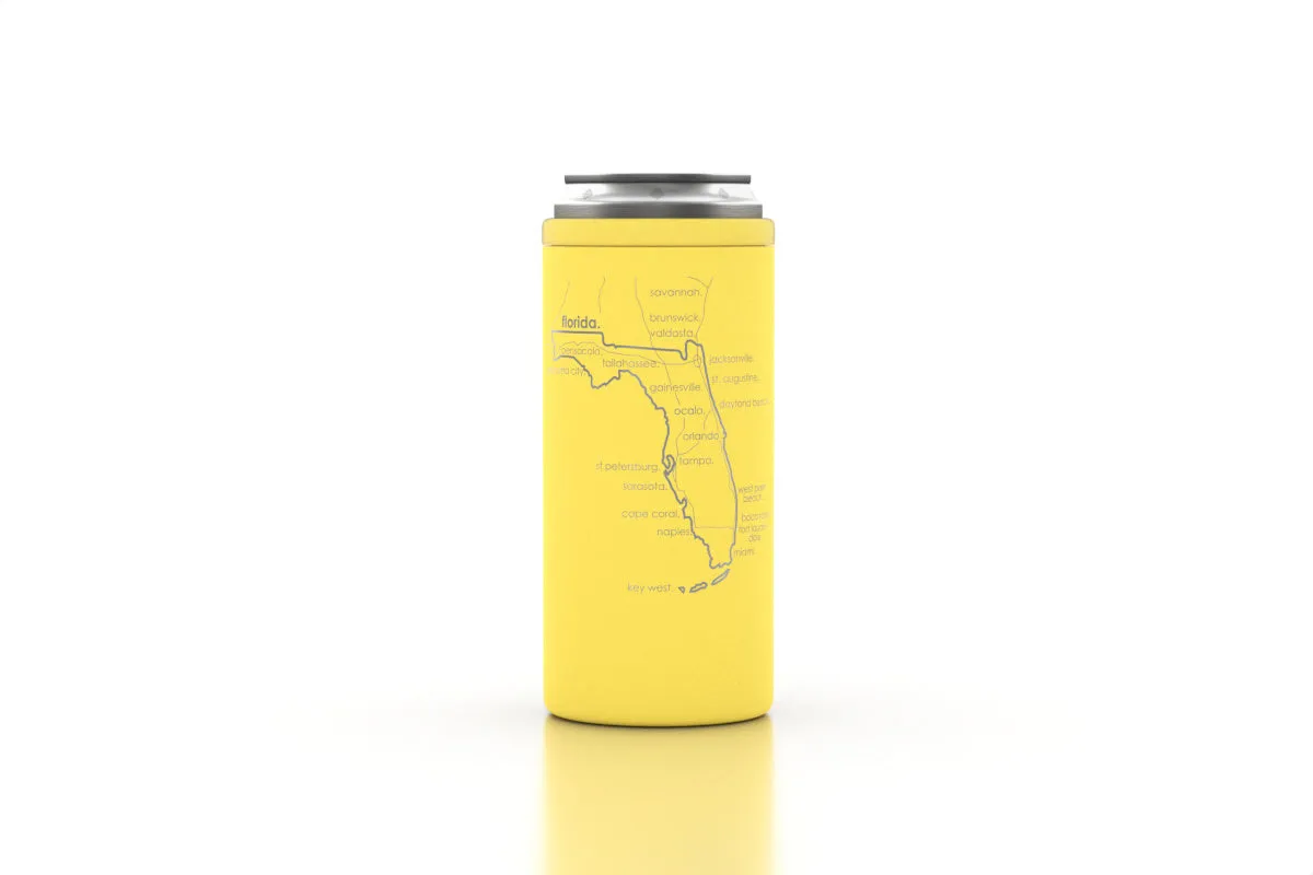 State Map Insulated 12 oz Slim Can Cooler