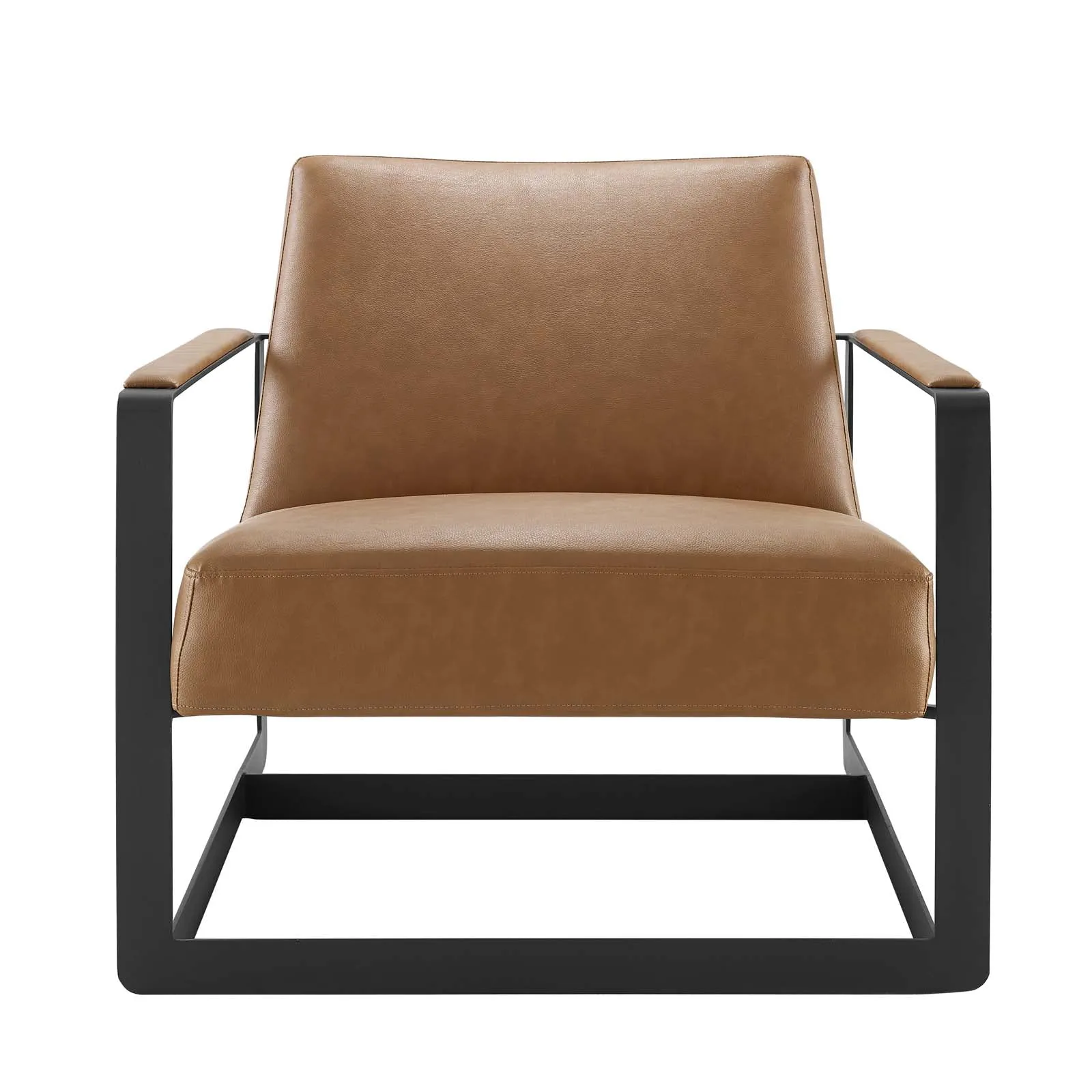 Summit Vegan Leather Lounge Chair in Tan Vegan Leather
