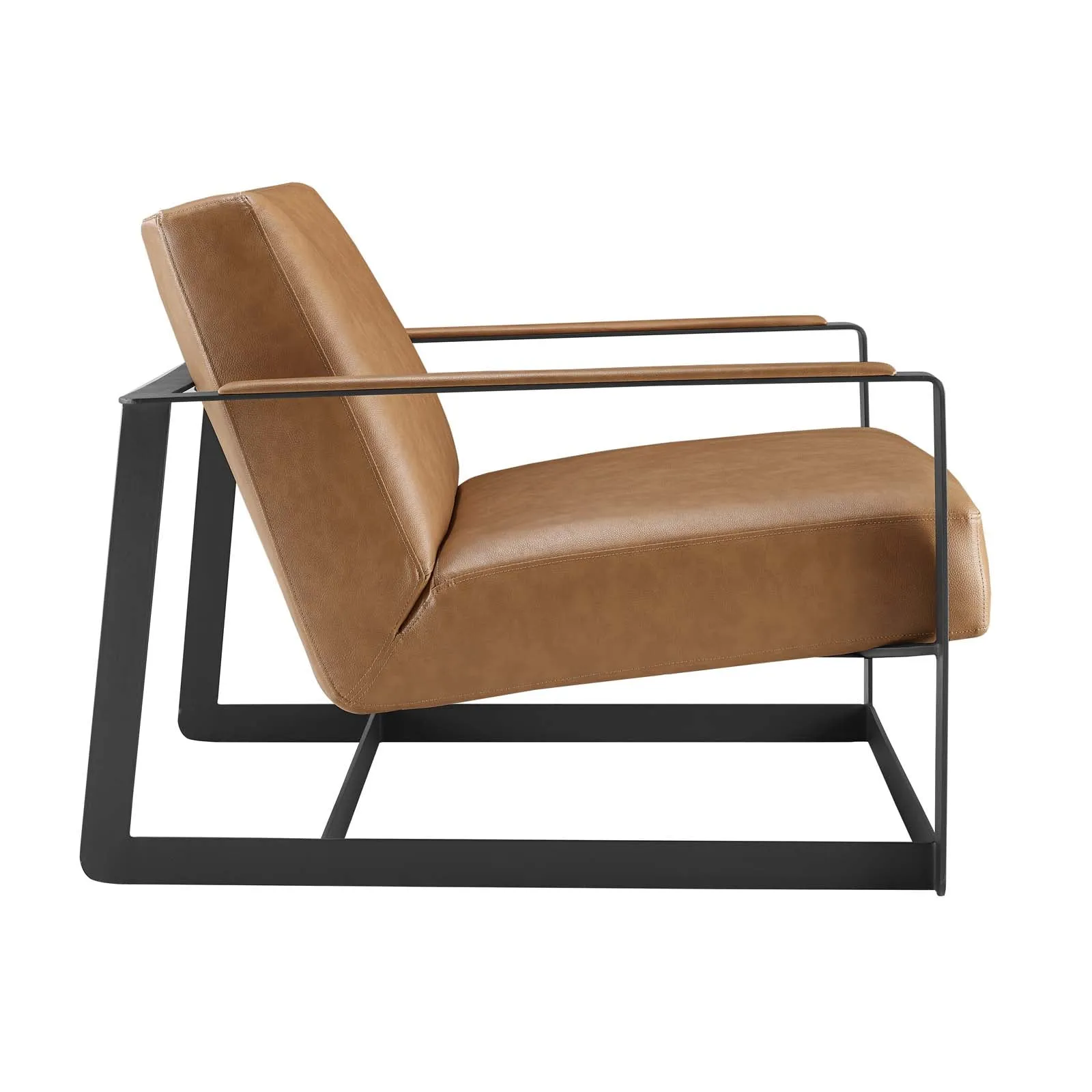 Summit Vegan Leather Lounge Chair in Tan Vegan Leather