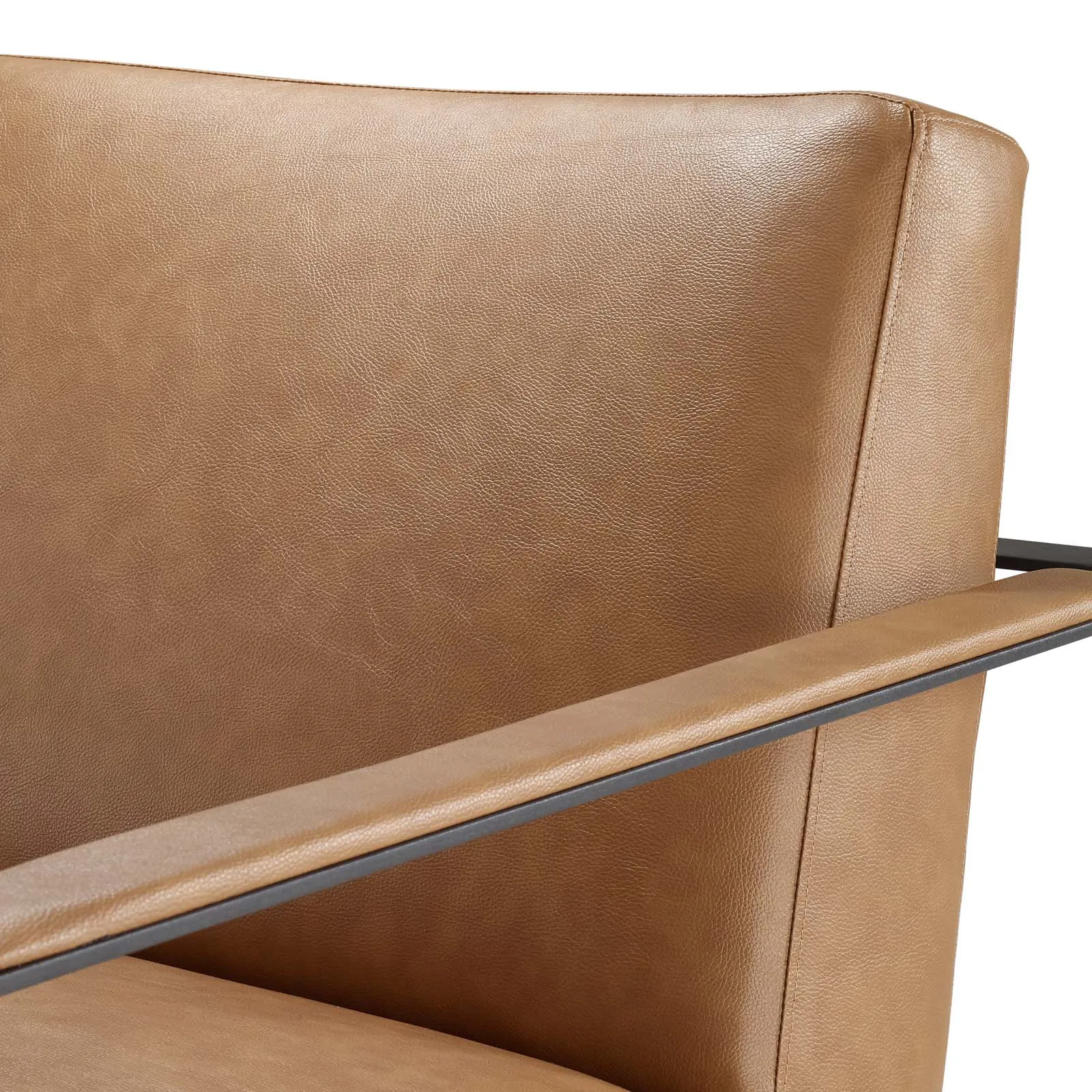Summit Vegan Leather Lounge Chair in Tan Vegan Leather