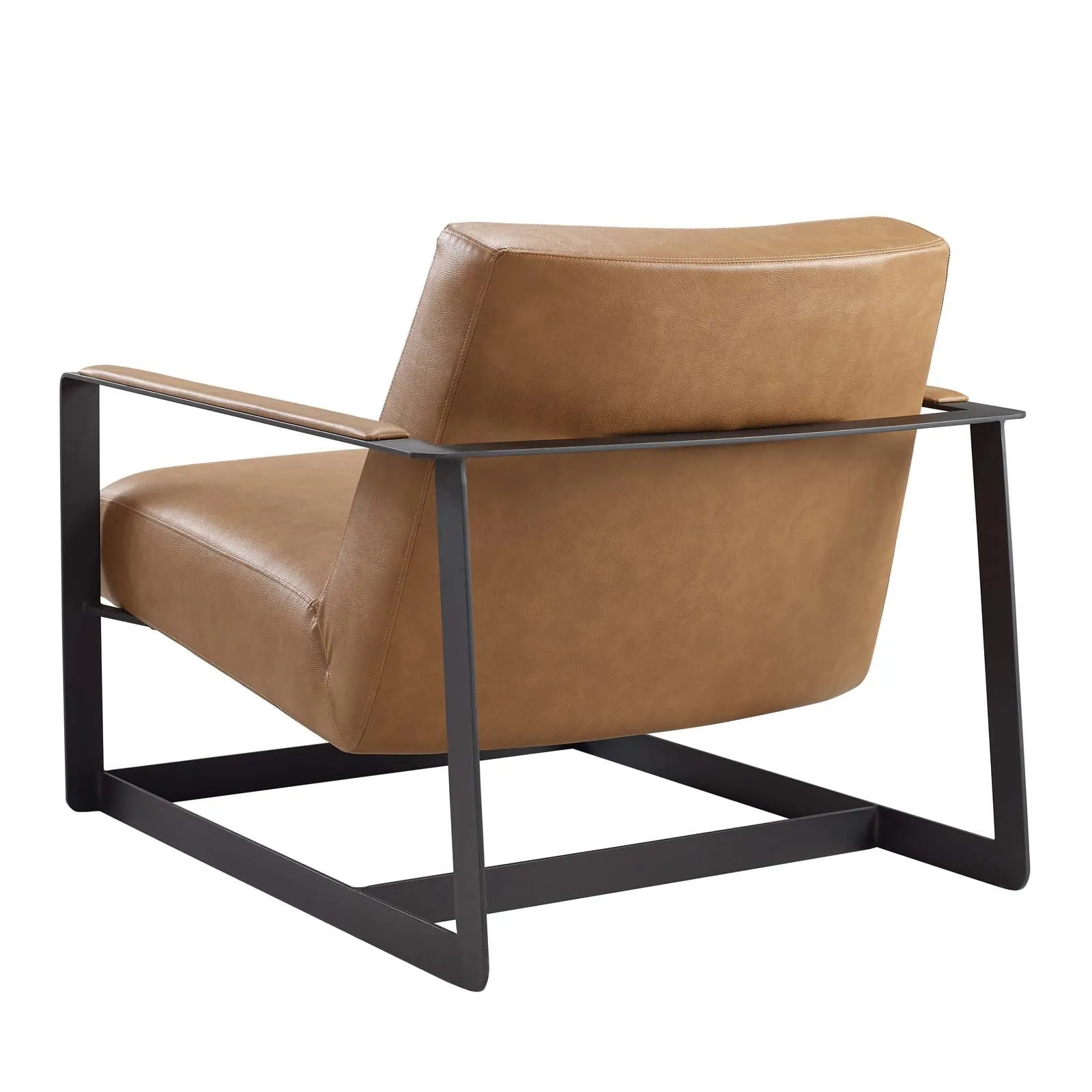 Summit Vegan Leather Lounge Chair in Tan Vegan Leather