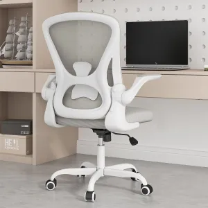 Sytas Ergonomic Desk Chair with Padded Flip up Arms and Supportive Lumbar Support, Breathable Mesh Home Office Chair with Comfortable Cushion for Home or Office(Gray)