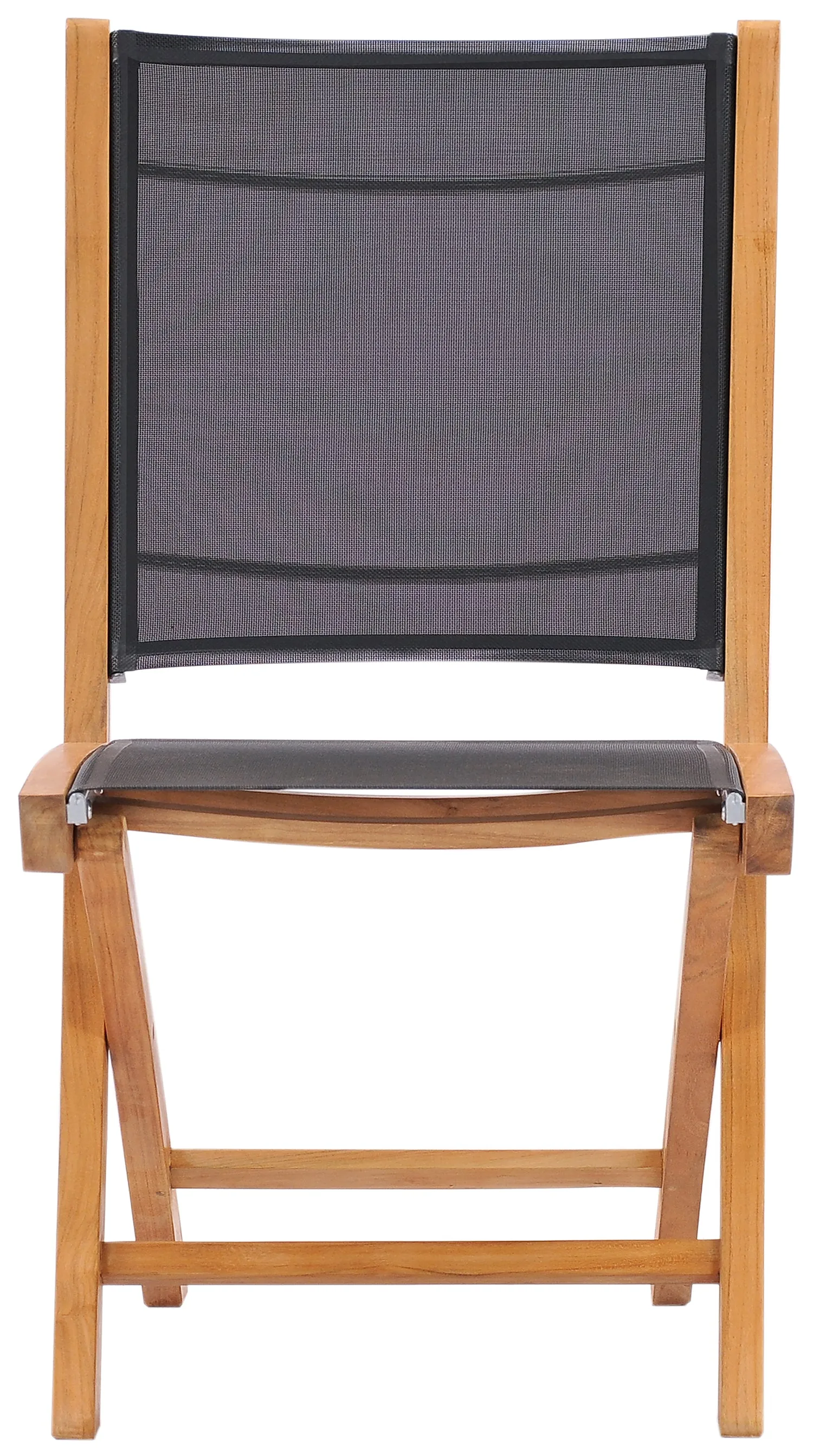 Teak Wood Miami Folding Side Chair, Black (set of 2)
