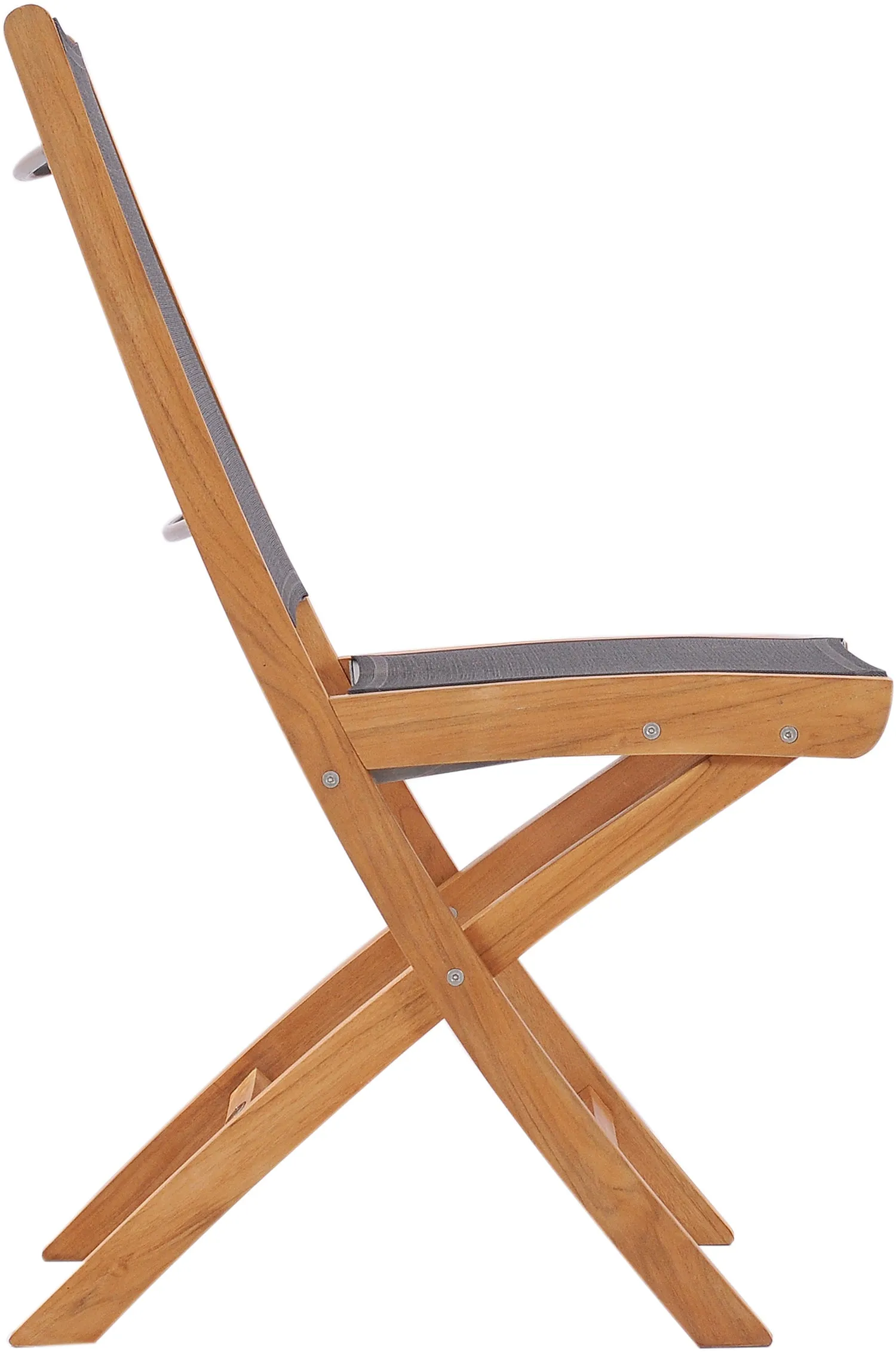 Teak Wood Miami Folding Side Chair, Black (set of 2)