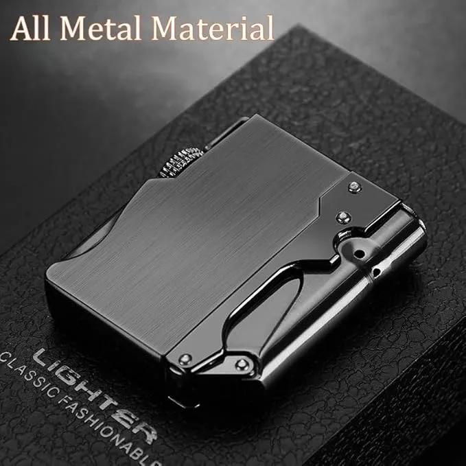 Torch Lighter, Refillable Butane Lighter, Jet Blue Flame Lighters, Windproof Lighter Adjustable Strong Flame Lighter, for Hiking Camping Fireplace Grill Camping BBQ Lighter (Without Gas) (Gold)
