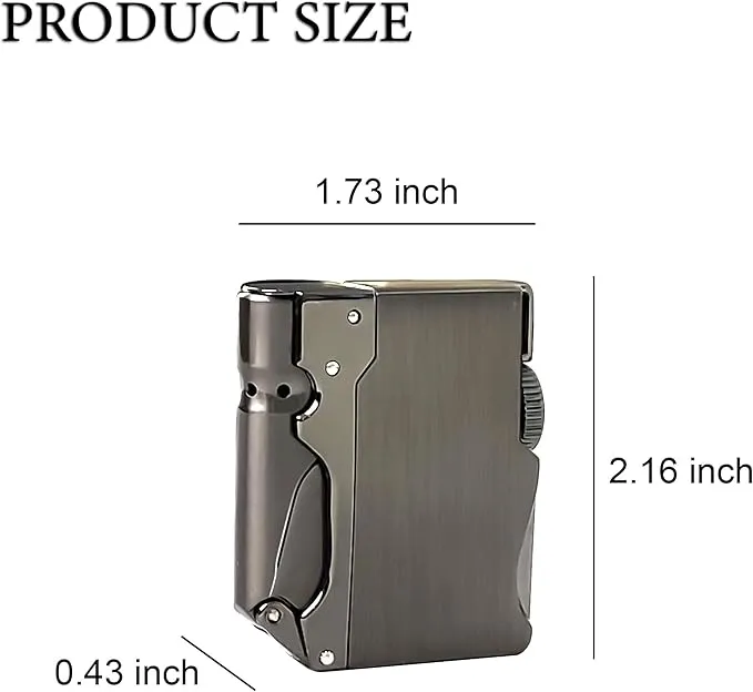 Torch Lighter, Refillable Butane Lighter, Jet Blue Flame Lighters, Windproof Lighter Adjustable Strong Flame Lighter, for Hiking Camping Fireplace Grill Camping BBQ Lighter (Without Gas) (Gold)