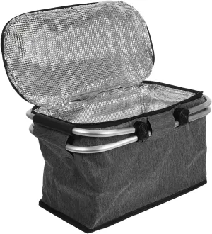 TOYANDONA Insulated Collapsible Picnic Cooler Basket with Lid – Portable Cooler Tote Fruit, Drinks & Grocery Storage for Outdoor Events & Market Shopping (16x9x8in)