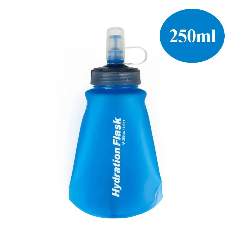 TPU Soft Flask Water Bottle: Ultralight Folding Collapsible Water Bottle for Running, Pack Waist Bag Vest