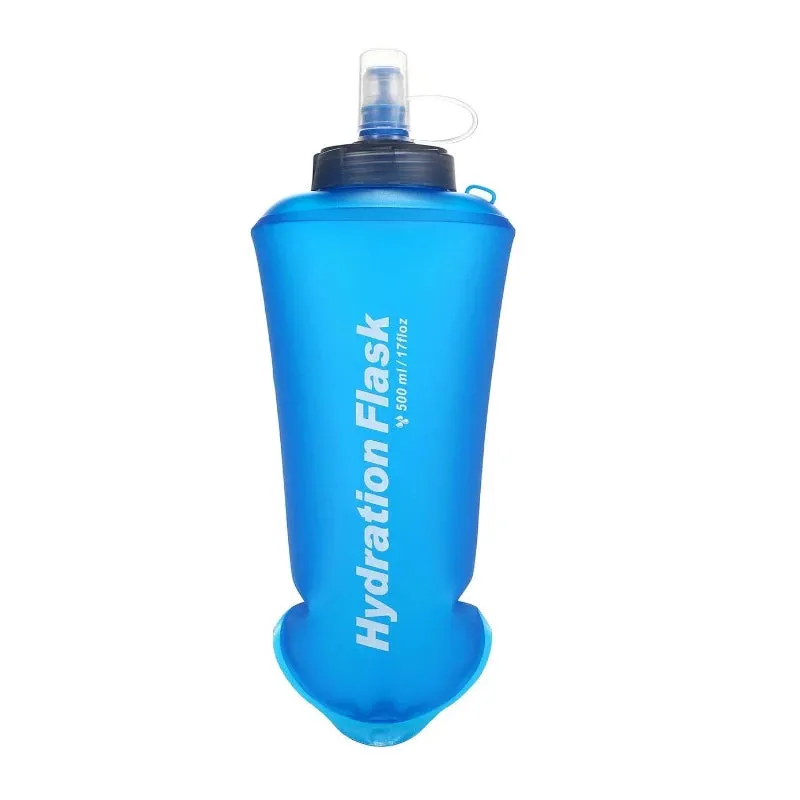 TPU Soft Flask Water Bottle: Ultralight Folding Collapsible Water Bottle for Running, Pack Waist Bag Vest