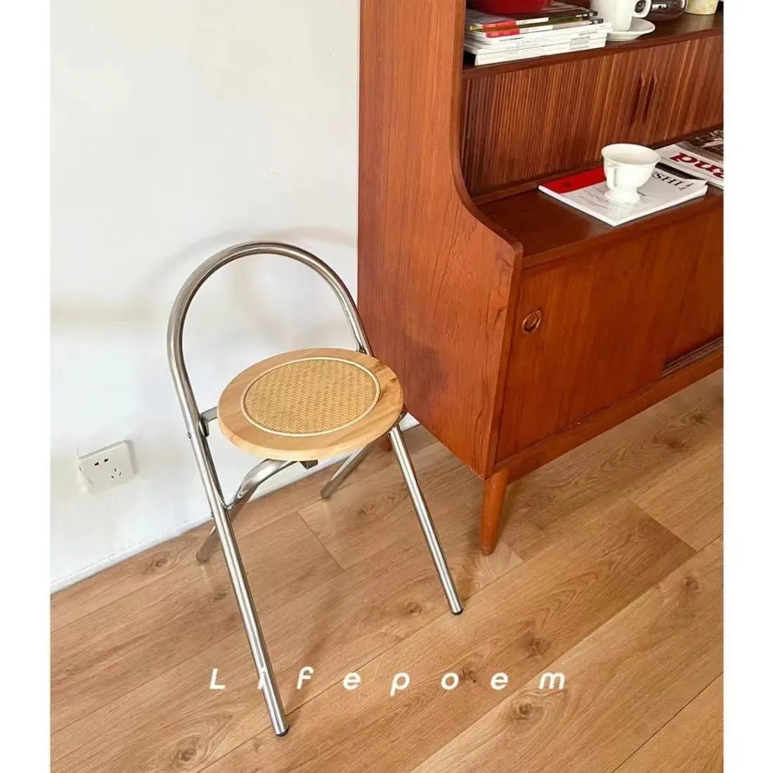 Transparent Folding Chair - Acrylic Ghost Stackable Crystal Seat-PC Plastic Living Room Seat