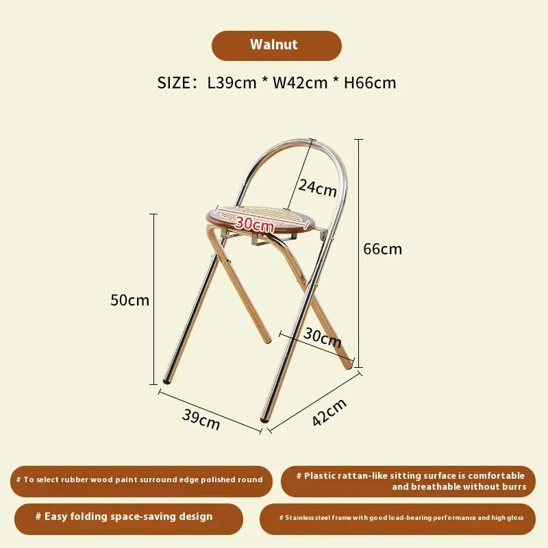 Transparent Folding Chair - Acrylic Ghost Stackable Crystal Seat-PC Plastic Living Room Seat