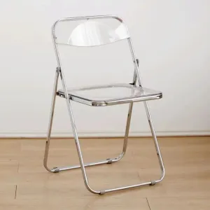 Transparent Folding Chair - Acrylic Ghost Stackable Crystal Seat-PC Plastic Living Room Seat