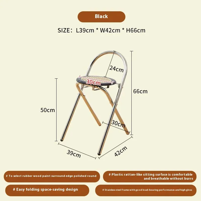 Transparent Folding Chair - Acrylic Ghost Stackable Crystal Seat-PC Plastic Living Room Seat
