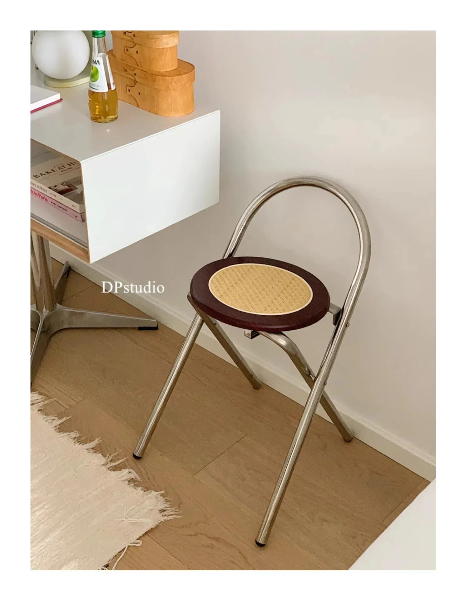 Transparent Folding Chair - Acrylic Ghost Stackable Crystal Seat-PC Plastic Living Room Seat