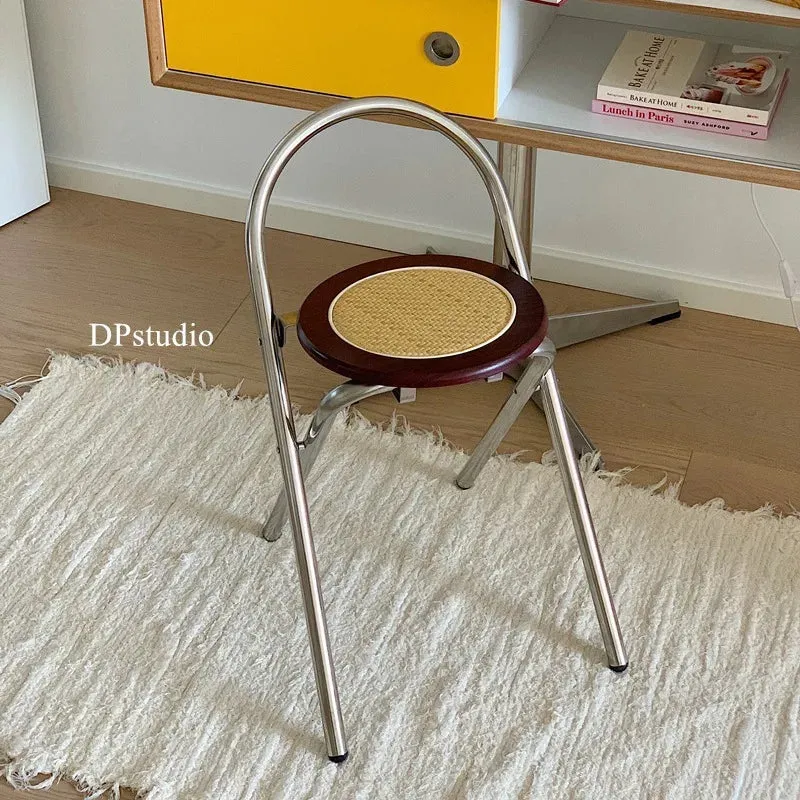 Transparent Folding Chair - Acrylic Ghost Stackable Crystal Seat-PC Plastic Living Room Seat