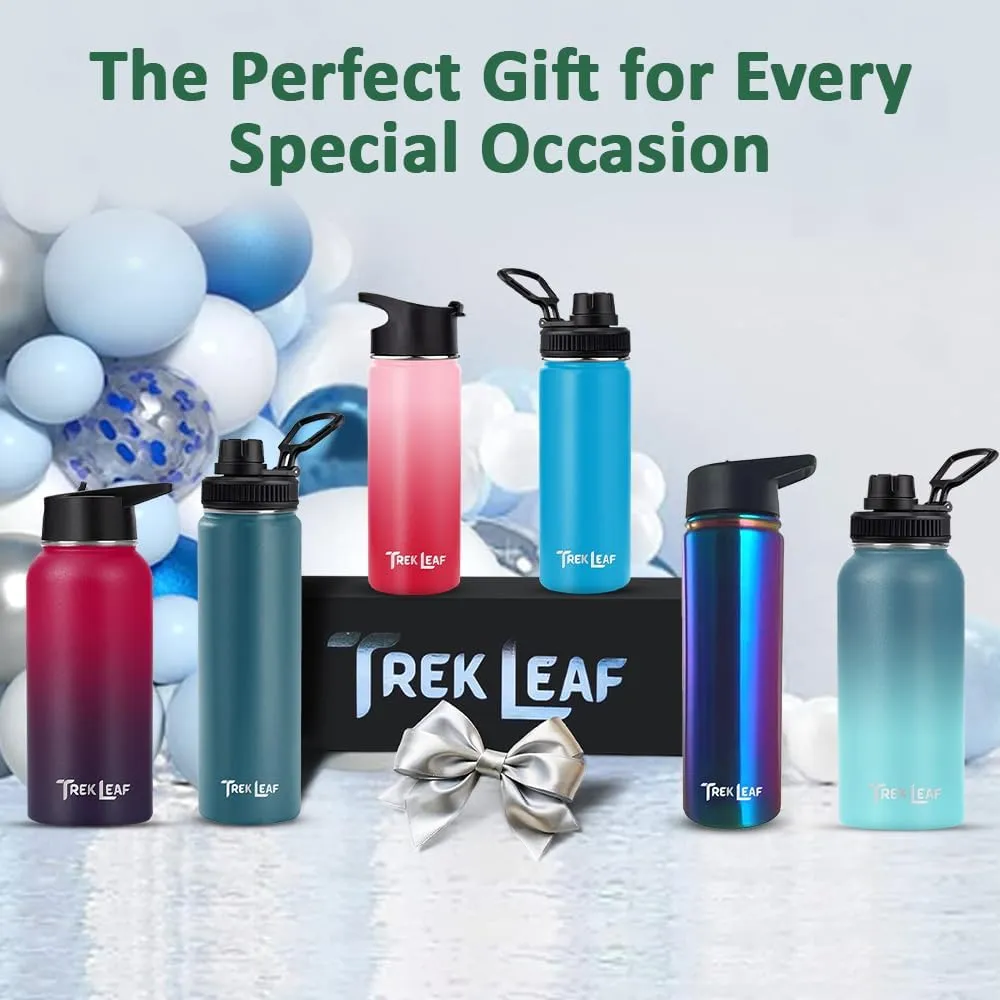 Travel Water Bottle with 3 Lids (Spout, Straw, Flip) Leak Proof, Quality, Vacuum Insulated, Stainless Steel (Blush, 22 oz)