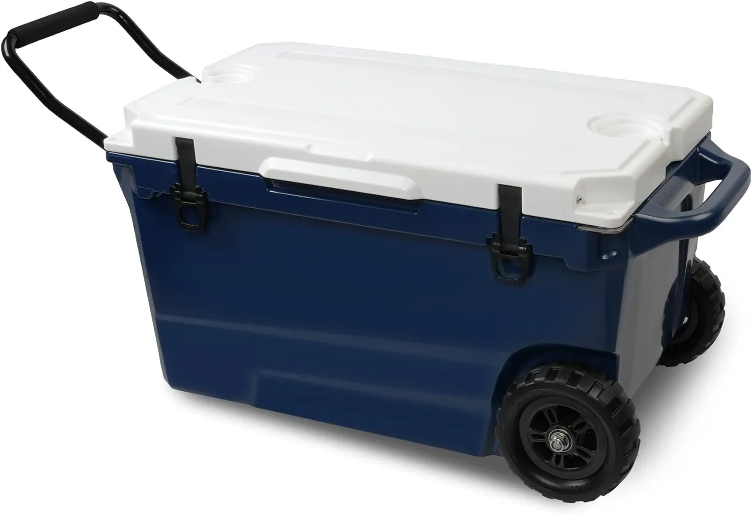 TRY & DO 50QT Wheeled Cooler Portable Ice Chest with Wheels and Handle, Ice Chest for Camping Ideal for Fishing, Travel and Other Outdoor Activities, Keeps Ice for Up to 5 Days, Navy