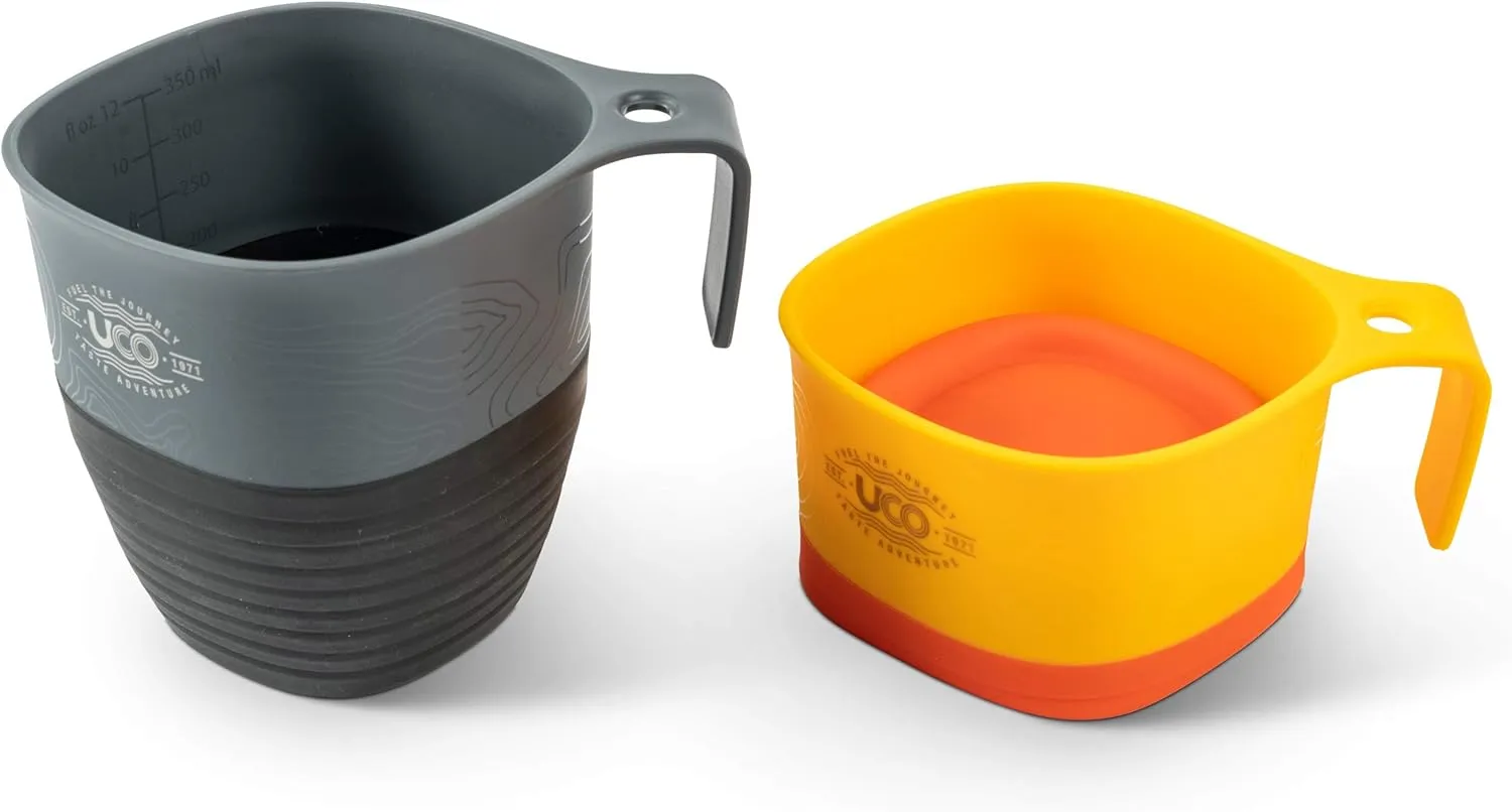 UCO Collapsible Camp Cup for Camping, Backpacking, and Hiking, 12 Ounces, 2 Pack