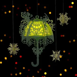 Umbrella 2 - 3D Umbrella Lantern File - 10.5x6.8" - Cricut File - LightBoxGoodMan