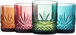 Unbreakable Tritan Plastic Cocktail, Whiskey, Water & Wine Tumbler Glasses | 4 Set | Reusable Old Fashioned Rocks, Acrylic Pastel Colors Glass Lookalike, Dishwasher-Safe, Shatterproof BPA-free 11oz