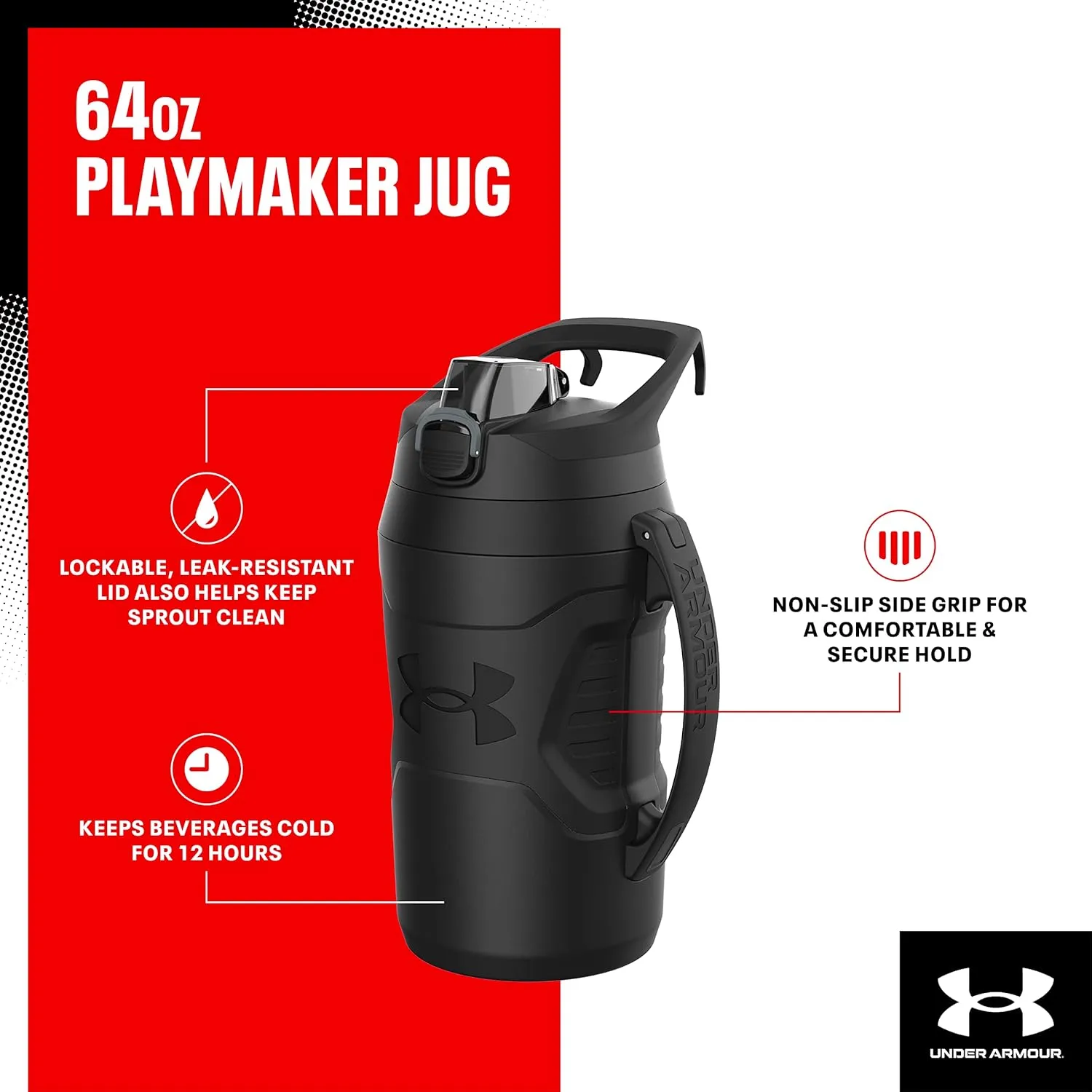 Under Armour 64oz Water Bottle Jug. Trophy Silver, Gold, Rose Gold. Half Gallon.