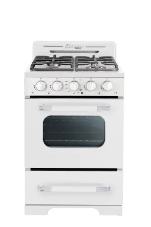 Unique 24" Classic Retro Propane Range (Battery Ignition) - White
