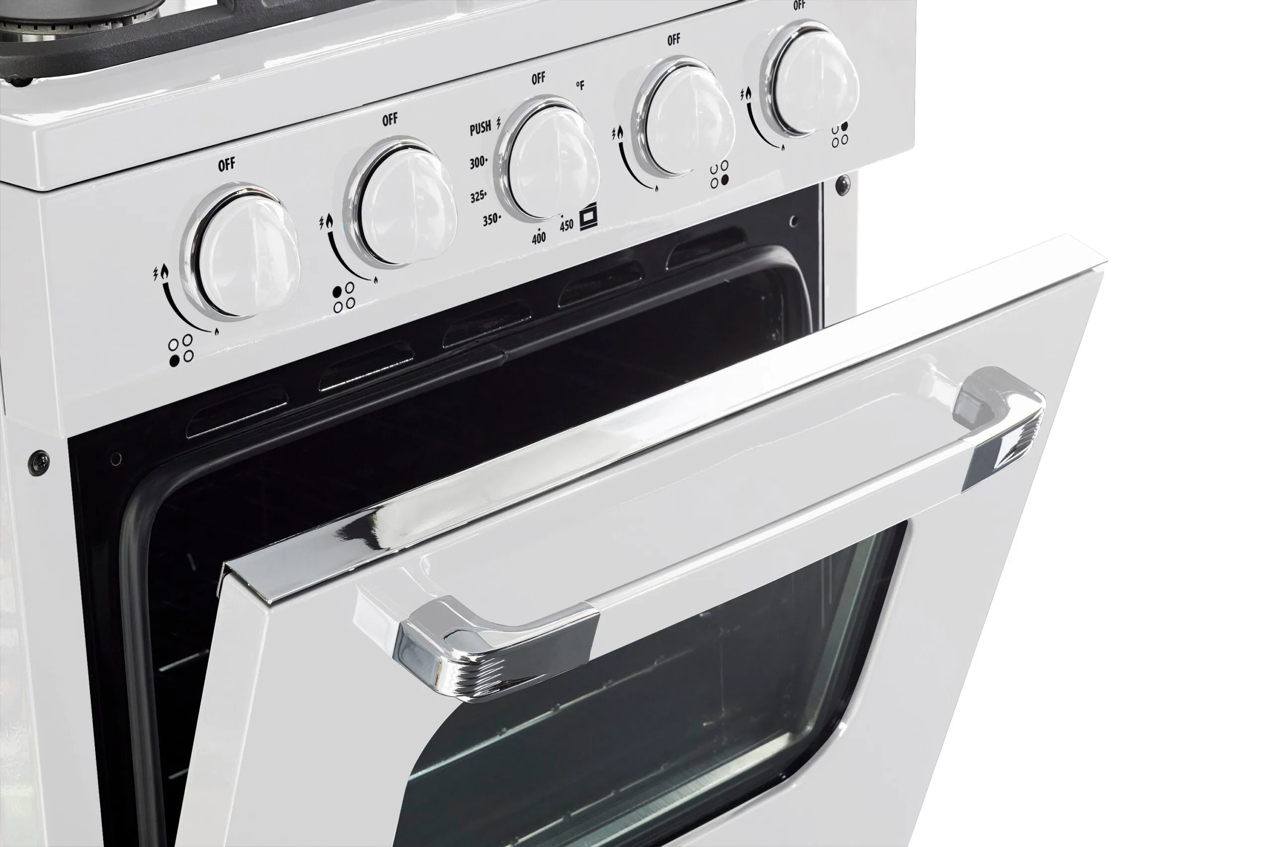 Unique 24" Classic Retro Propane Range (Battery Ignition) - White