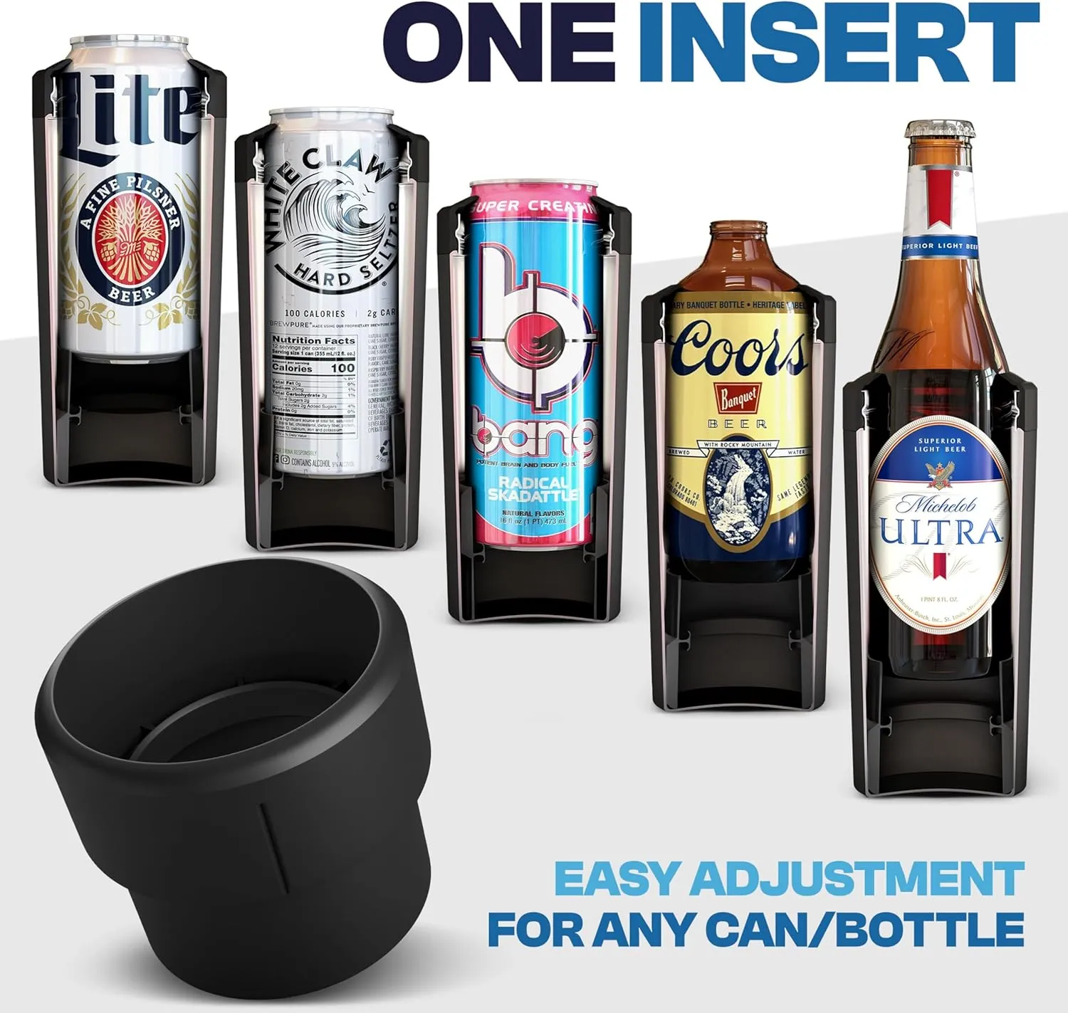 Universal Buddy XL Can Cooler by Frost Buddy - Fits 12-ounce, 16-ounce, 20-ounce, and 24-ounce Cans and Bottles - Keep Your Drinks Refreshingly Chilled for over 12 hours (Dark Night)