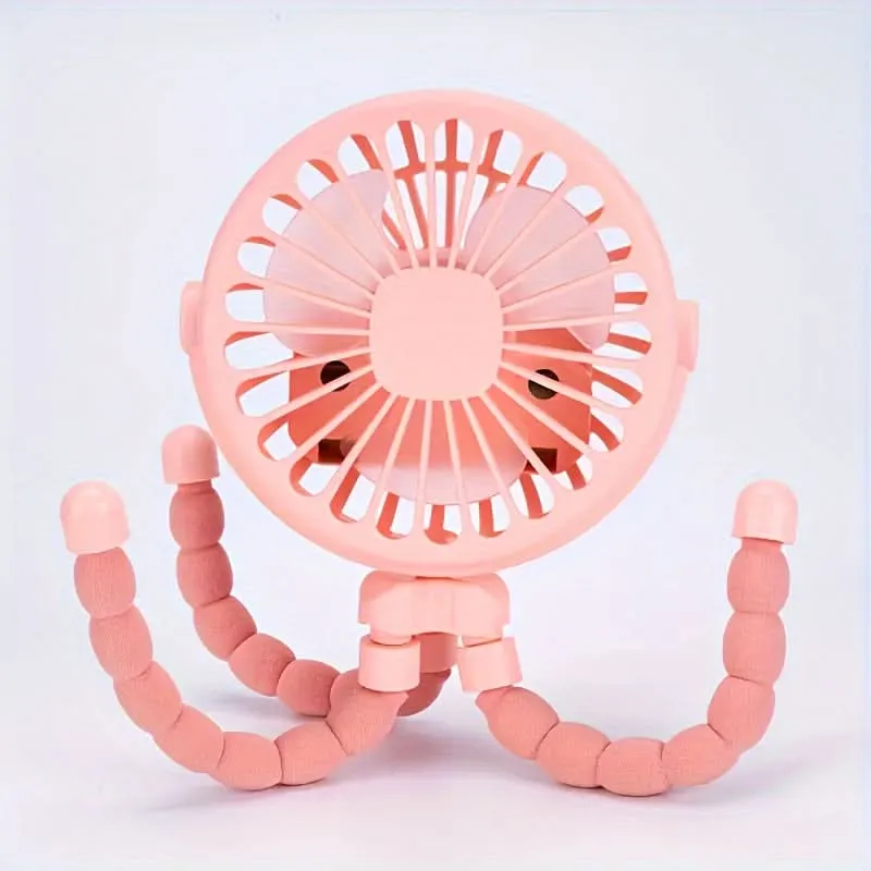 USB Charging Mini Fan with Octopus Tripod – Portable