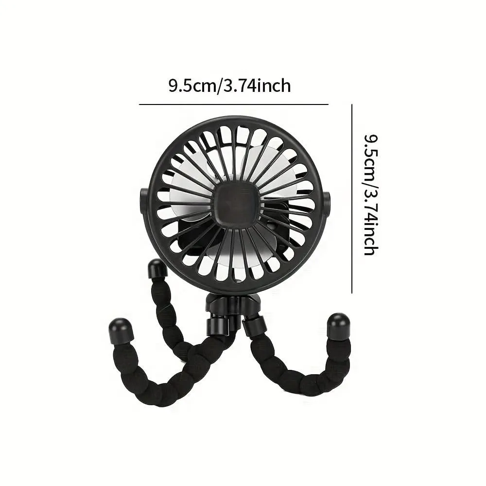 USB Charging Mini Fan with Octopus Tripod – Portable