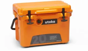 Utoka 20 Cool Box – 18 Litre Capacity Portable Hard Cooler with Carry Handle, Keeps Food & Drink Cool for 5 Days, Includes Bottle Opener, Cup Holder, Chopping Board for Picnics & Overnighters